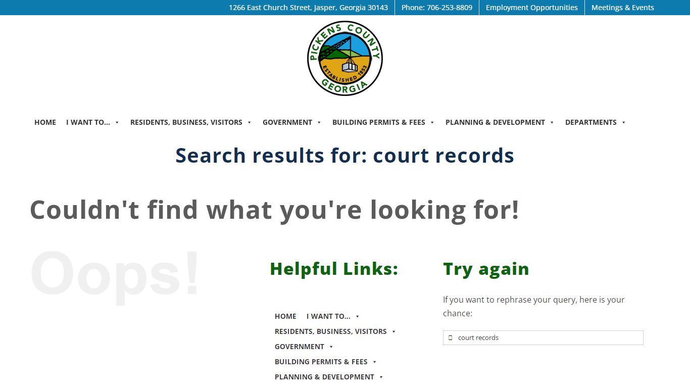 court records | Pickens County Georgia Government