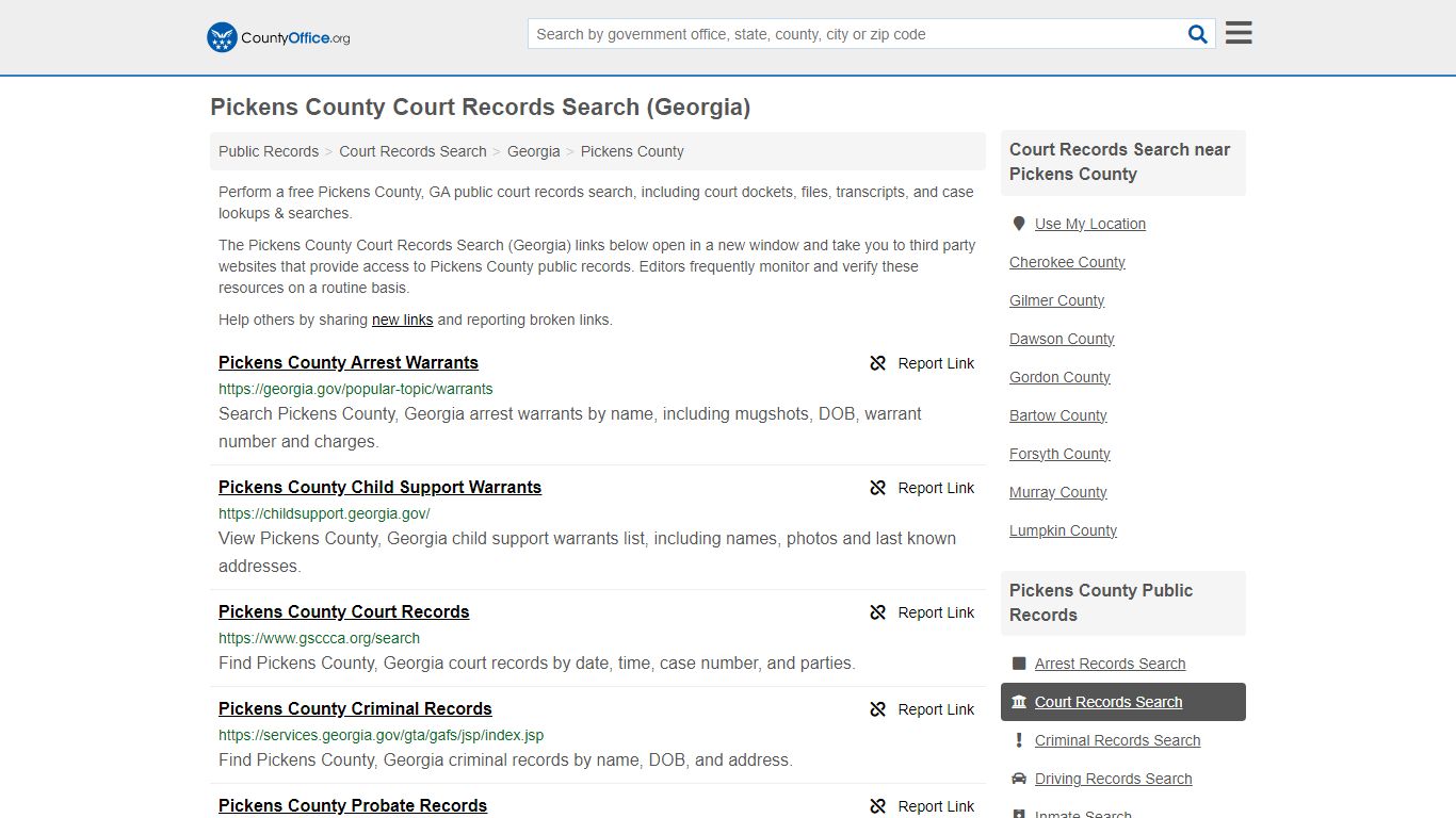 Court Records Search - Pickens County, GA (Adoptions, Criminal, Child ...