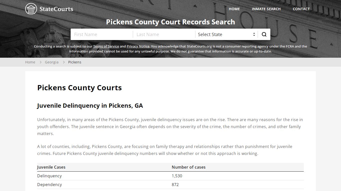 Pickens County, GA Courts - Records & Cases - StateCourts